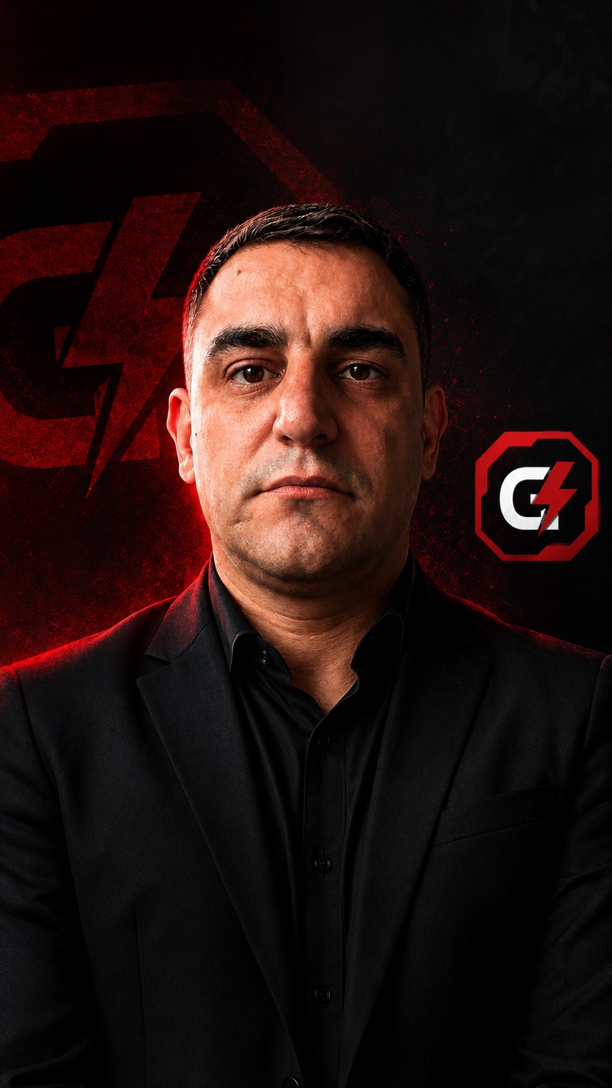 Retrato profissional de Gabriel Kowalski Milani com a identidade visual da GKM Operator
